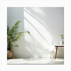 Nature Pattern White Sunshine Overlay Elegant Fern Abstract Blank Light Natural Room Pla 2 Canvas Print