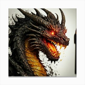 Dragon Drawing Canvas Print