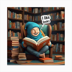 I Like Books 4 Canvas Print