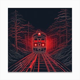 Train In The Dark Canvas Print