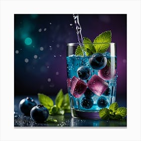 Blueberry Juice In A Glass 1 Canvas Print