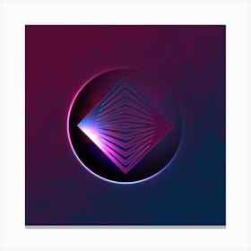Geometric Neon Glyph on Jewel Tone Triangle Pattern 148 Canvas Print