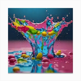 Colorful Paint Splash Canvas Print