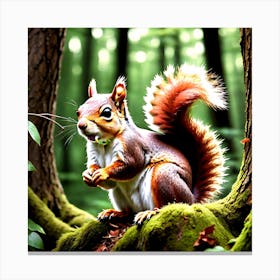 Squirrel In The Forest 140 Canvas Print