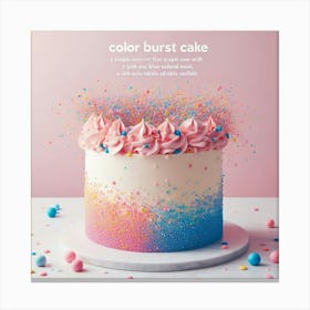 Color Burst Cake Canvas Print