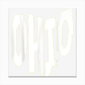 Patriotic Home State Map Of Ohio Text Art Shape Design Canvas Print