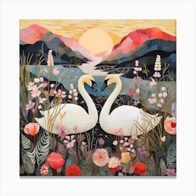 Bird In Nature Swan 1 Canvas Print