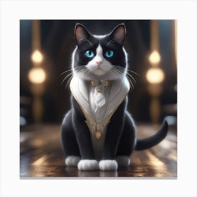 Cat In Tuxedo Canvas Print