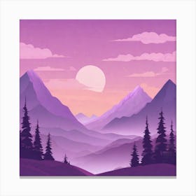 Misty mountains background in purple tone 111 Canvas Print