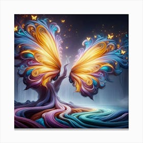 Butterfly Wings In The Forest Canvas Print