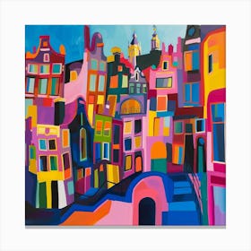 Abstract Travel Collection Amsterdam Netherlands 5 Canvas Print
