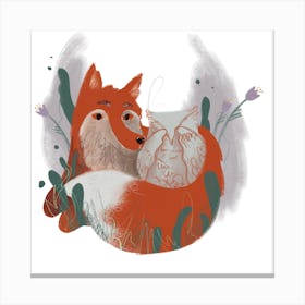 Fox and Owl Canvas Print