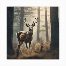 Deer In The Forest 206 Canvas Print