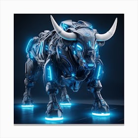 Futuristic Bull 1 Canvas Print