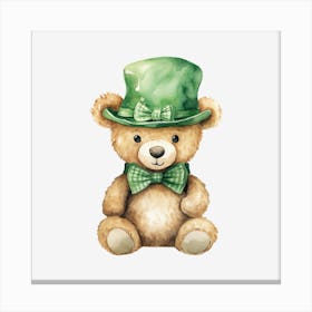 St Patrick'S Day Teddy Bear Canvas Print