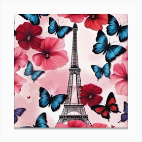 Paris With Butterflies 57 Canvas Print