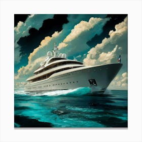 Yacht In The Ocean 9 Canvas Print