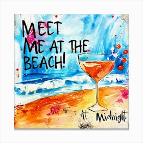 At The Beach Activities - At Midnight Canvas Print