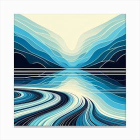 Blue Wavy Mountains Canvas Print