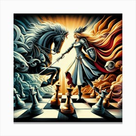 Chess Knights18 Canvas Print