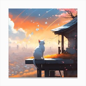 Cat In The City Canvas Print