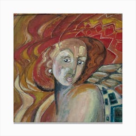 After Klimt Woman With A Hat Canvas Print