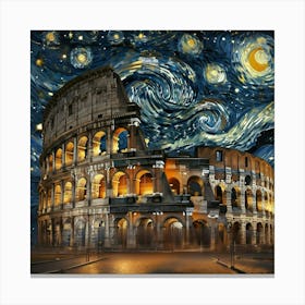 Starry Night In Rome Canvas Print