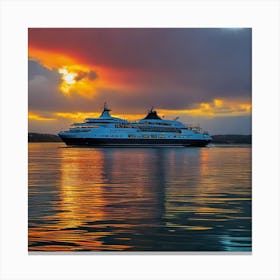 Sunset Cruise Ship 21 Canvas Print