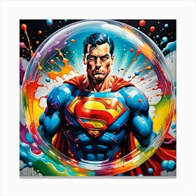 Superman In A Bubble 5 Canvas Print