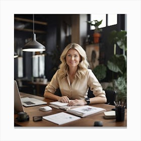 Portrait Of A Businesswoman Canvas Print