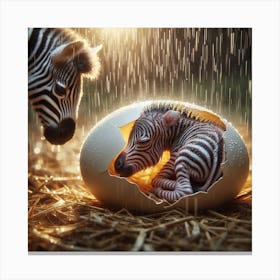 Zebras In The Rain Canvas Print