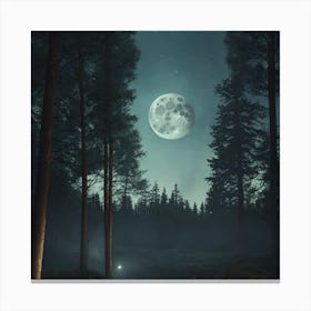 Full Moon In The Forest 2 Canvas Print