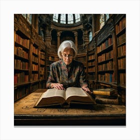 The Elderly Lady Librarian 038 Canvas Print