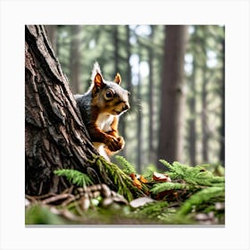 Squirrel In The Forest 22 Canvas Print