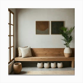 Room With A Bench 3 Canvas Print