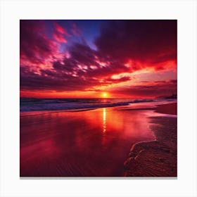 Sunset On The Beach 199 Canvas Print