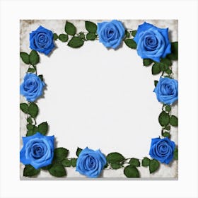 Blue Roses Frame 6 Canvas Print