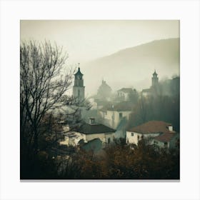 Firefly Fog, Nature, Cities, Villages, Mist, Haze, Atmosphere, Mysterious, Ethereal, Landscape, Urba (3) Canvas Print