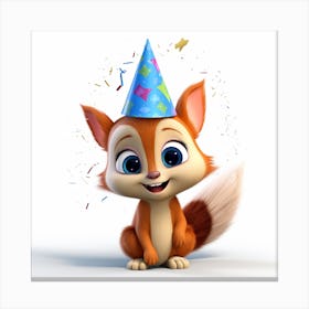 Birthday Fox 1 Canvas Print