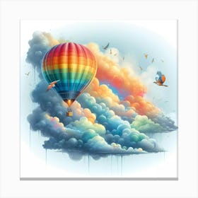 Hot Air Balloon In The Clouds Canvas Print