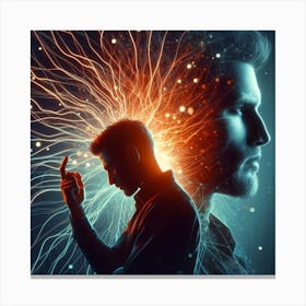 Man In Front Of A Light Canvas Print