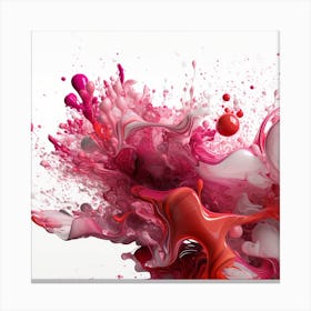 Abstract Red Liquid Splash On White Background Canvas Print