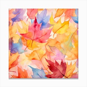 Watercolor Autumn Leaves Canvas Print