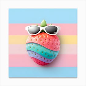 Strawberry With Sunglasses Canvas Print