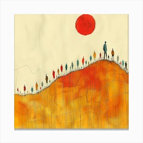 Colourful People On A Hill - abstract art, abstract painting  city wall art, colorful wall art, home decor, minimal art, modern wall art, wall art, wall decoration, wall print colourful wall art, decor wall art, digital art, digital art download, interior wall art, downloadable art, eclectic wall, fantasy wall art, home decoration, home decor wall, printable art, printable wall art, wall art prints, artistic expression, contemporary, modern art print, Canvas Print