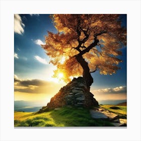 Tree On The Hill Canvas Print