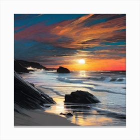 Sunset On The Beach 3 Canvas Print