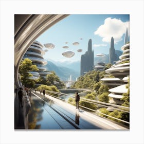 Futuristic City 286 Canvas Print
