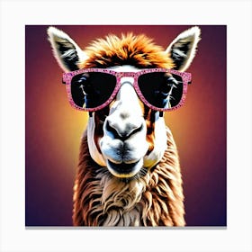 Llama In Sunglasses 2 Canvas Print