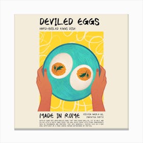 Deviled Eggs Square Canvas Print